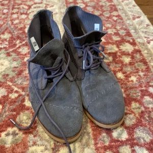 Tom’s Grey Suede Lace-Up Bootie